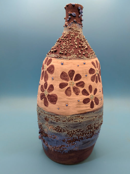 Floral Studded Bottle Vase