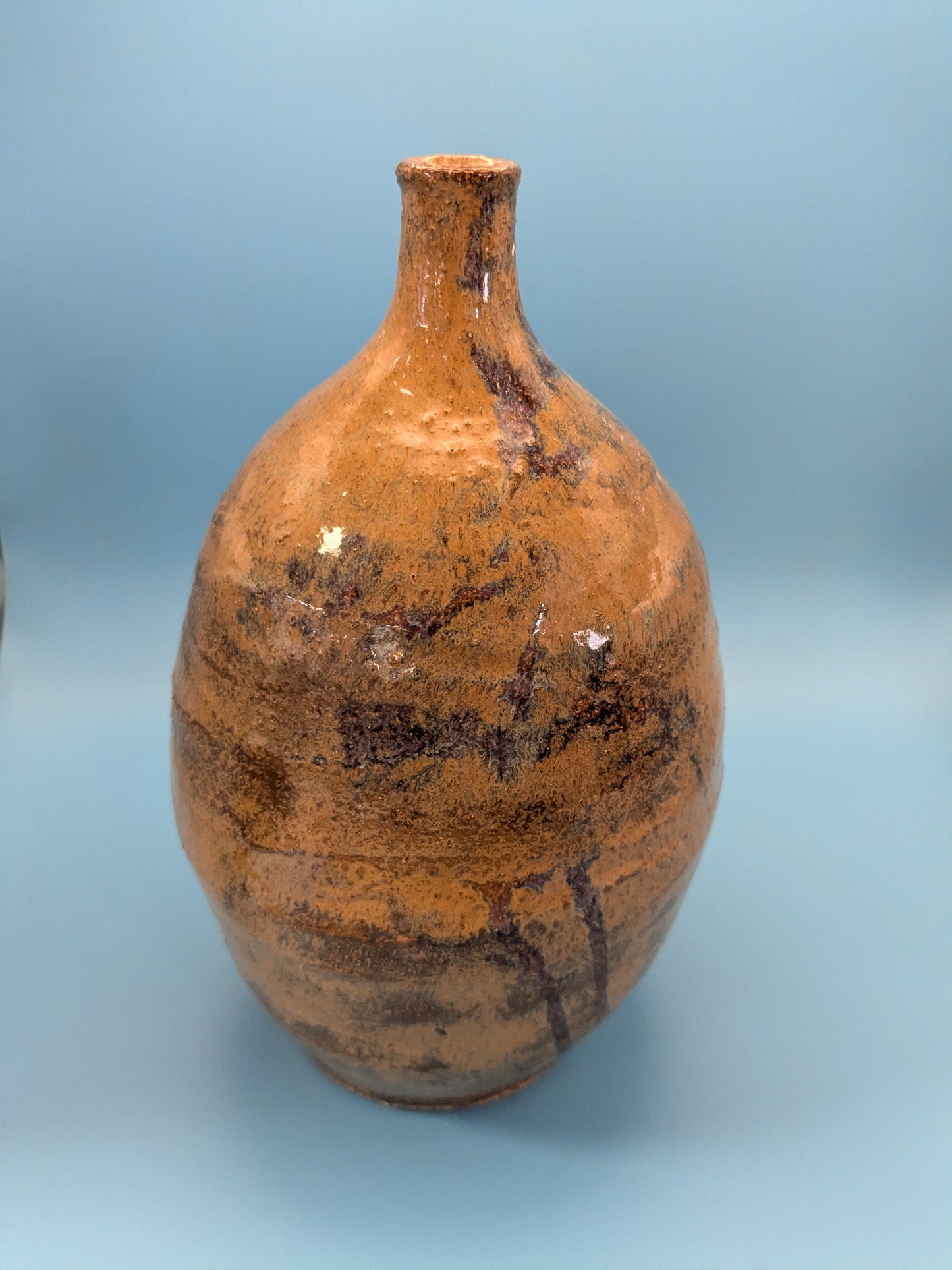 Amber Sgraffito Bottle Vase No. 1