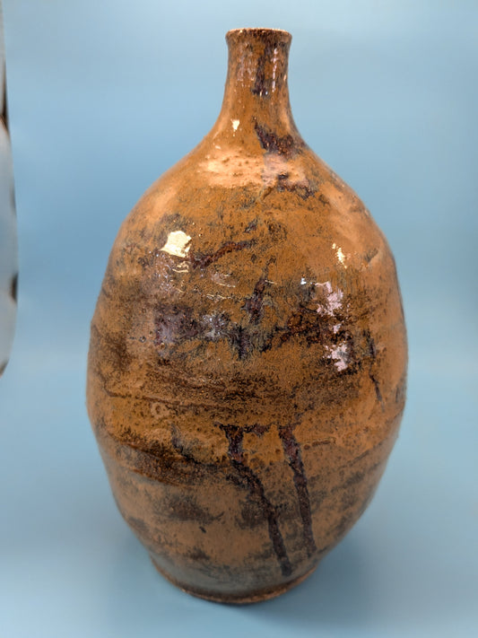 Amber Sgraffito Bottle Vase No. 1