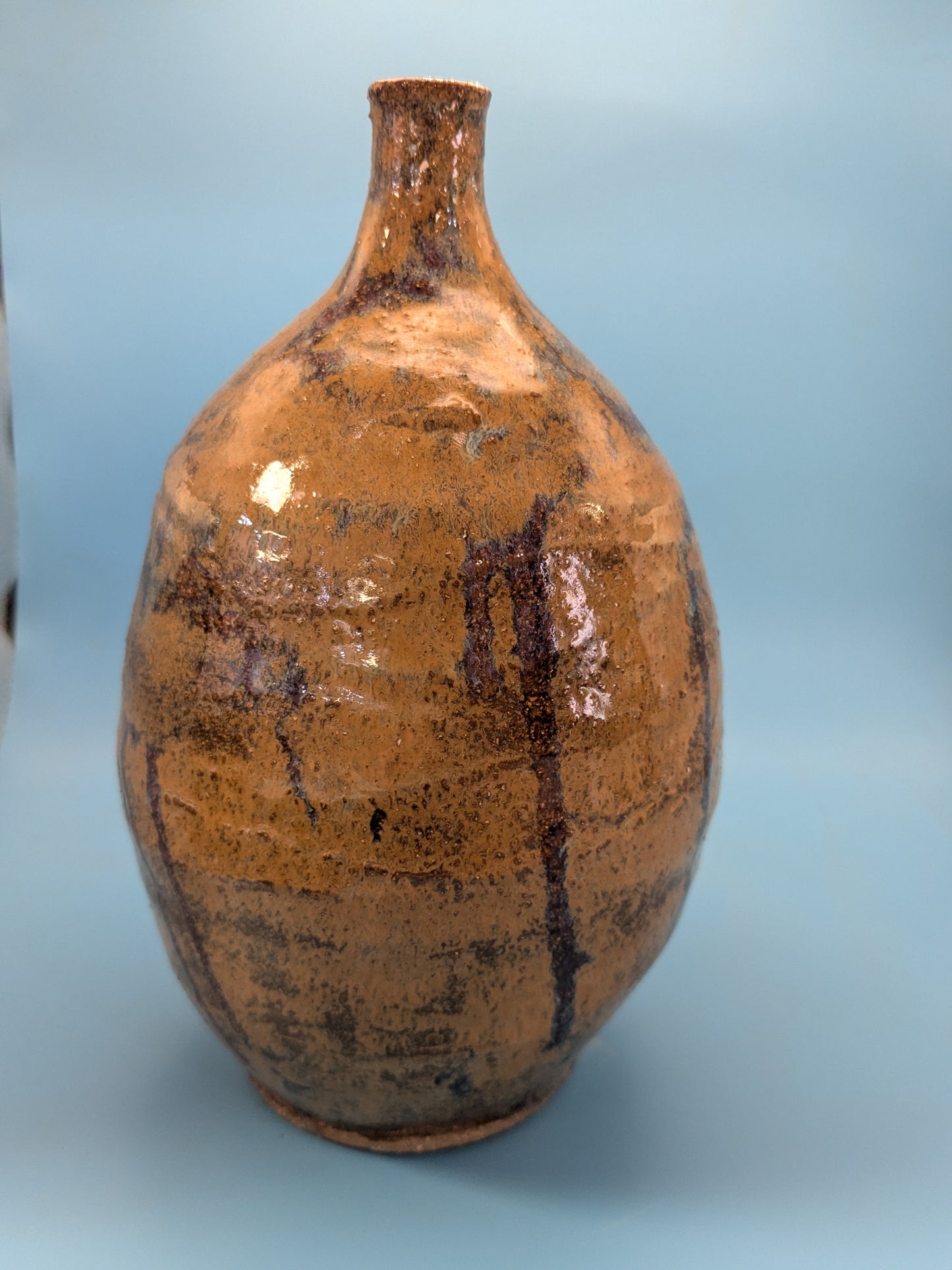 Amber Sgraffito Bottle Vase No. 1