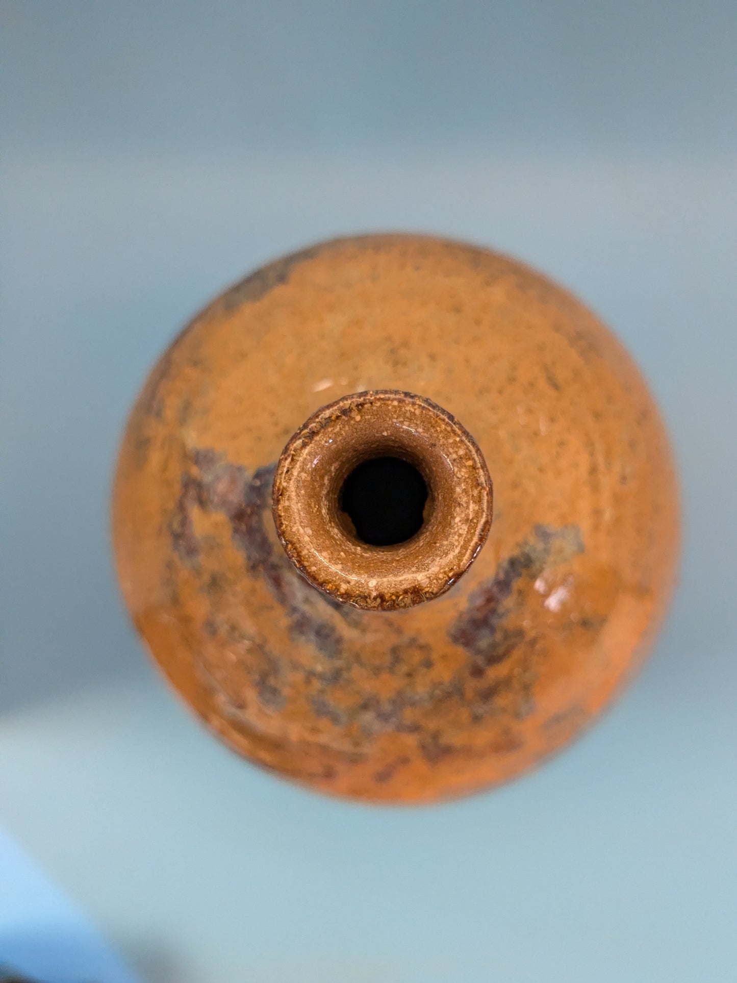 Amber Sgraffito Bottle Vase No. 1