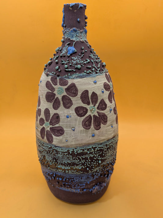 Floral Studded Bottle Vase