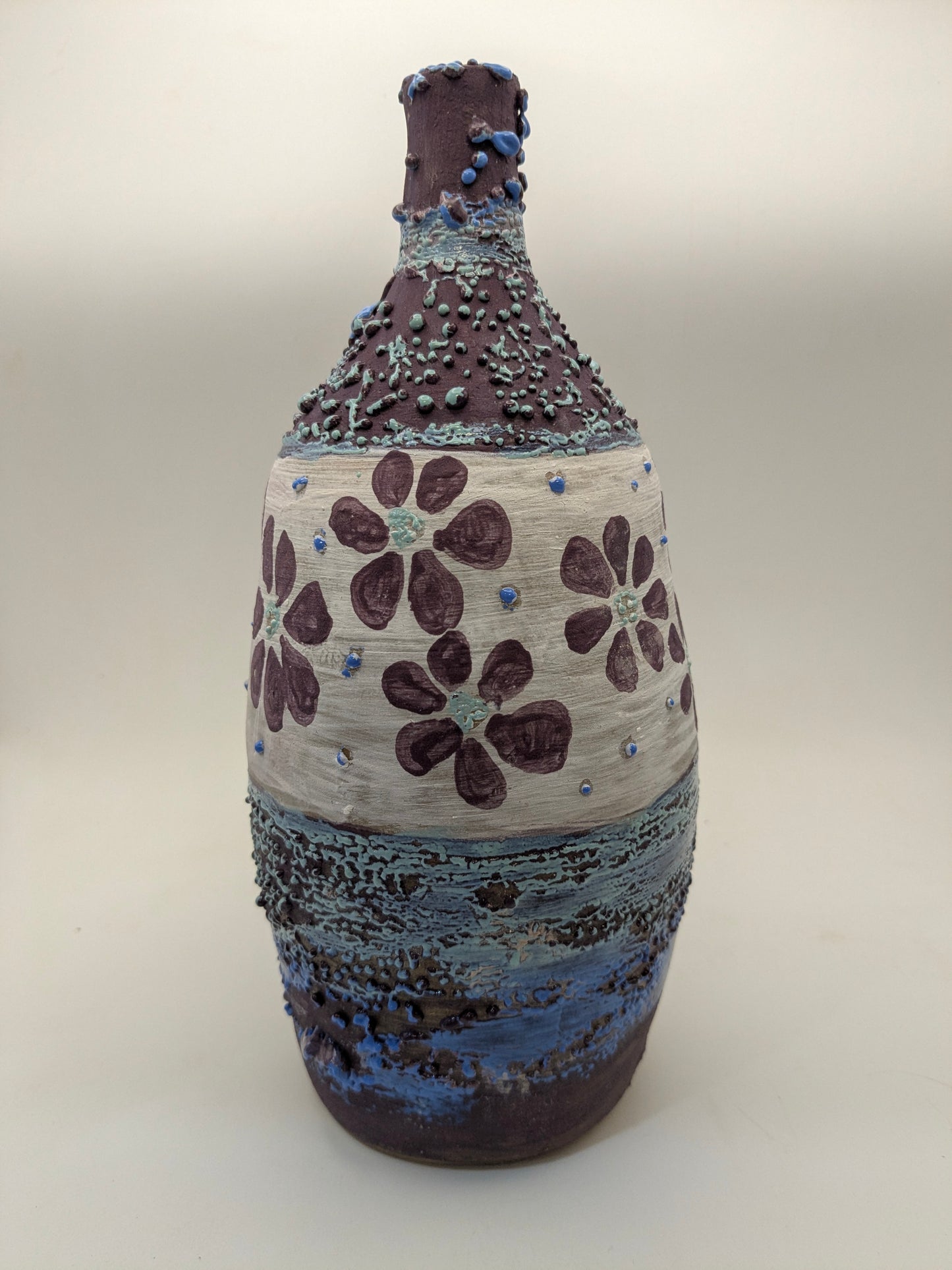 Floral Studded Bottle Vase
