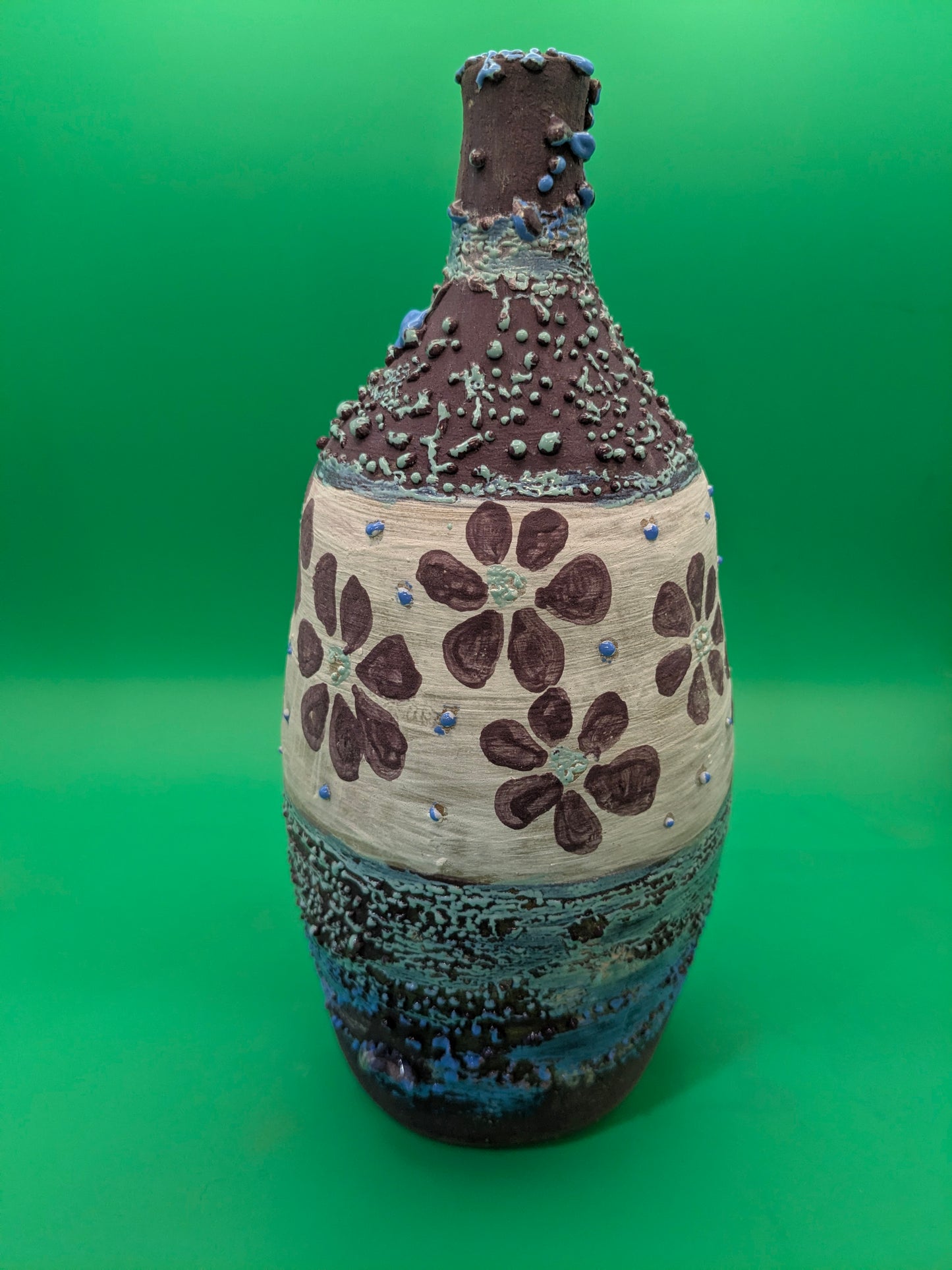 Floral Studded Bottle Vase