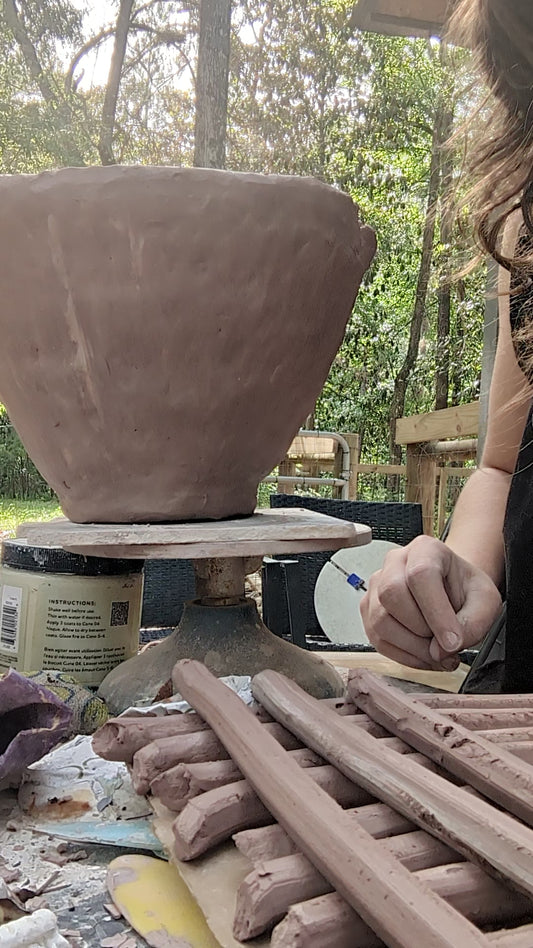 Hand-carved mega-vase